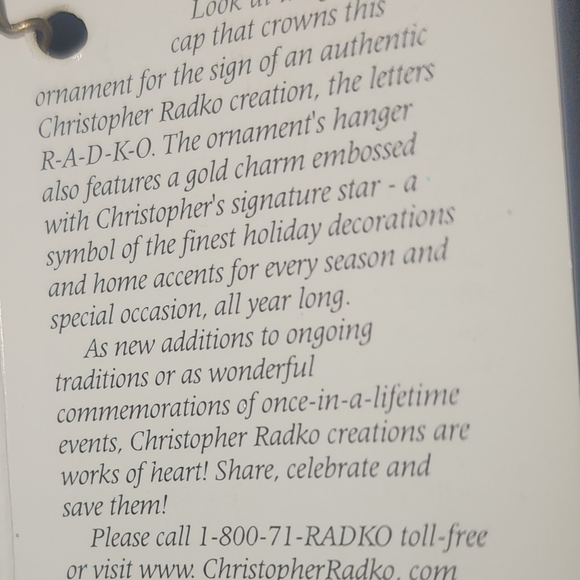 authentic collectible Christopher Radko hand crafted basket of holly - Picture 5 of 5